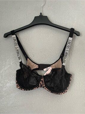 VS lace and leopard print bra